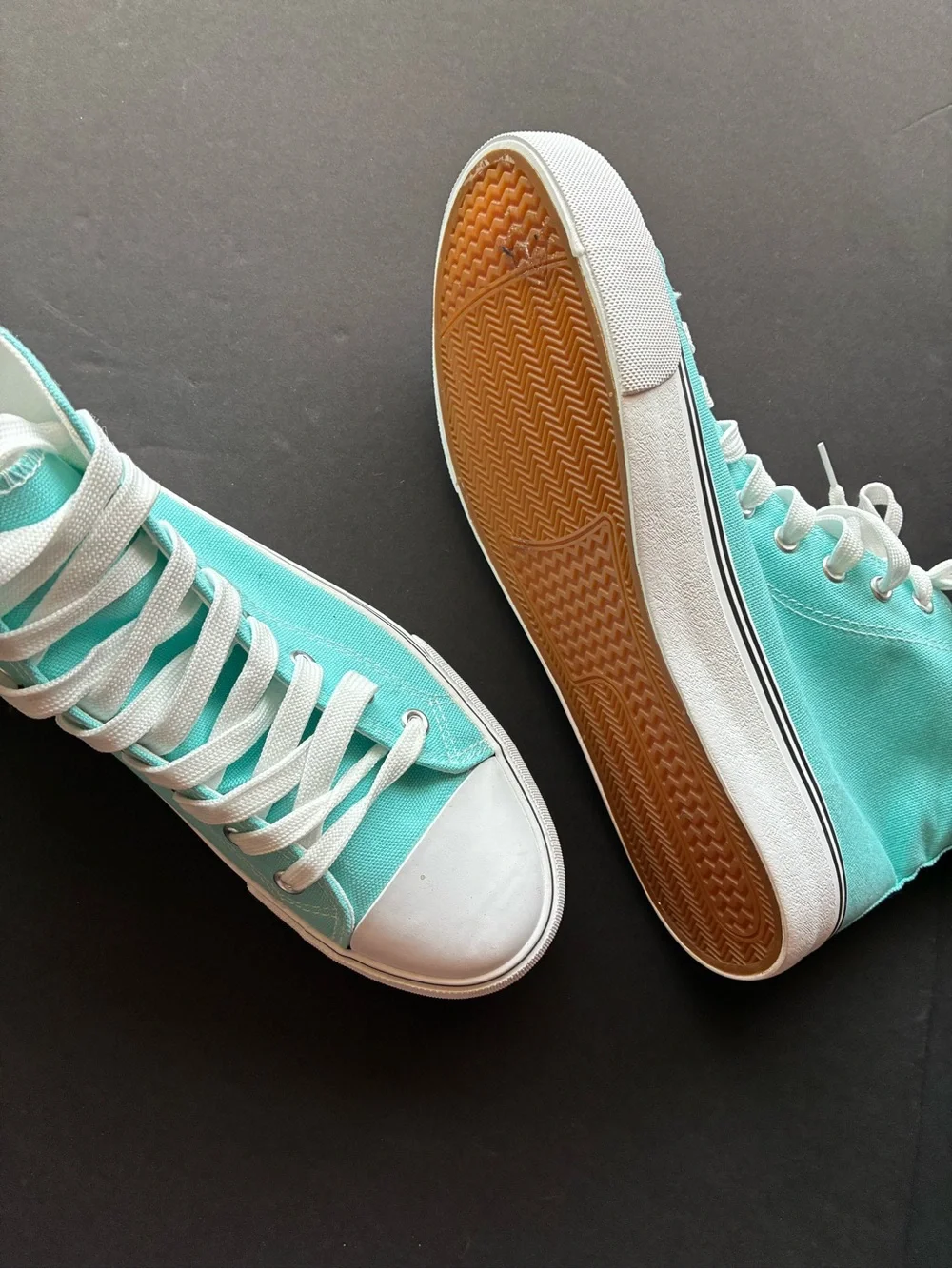 Women’s High-Top Canvas Sneakers - Aqua